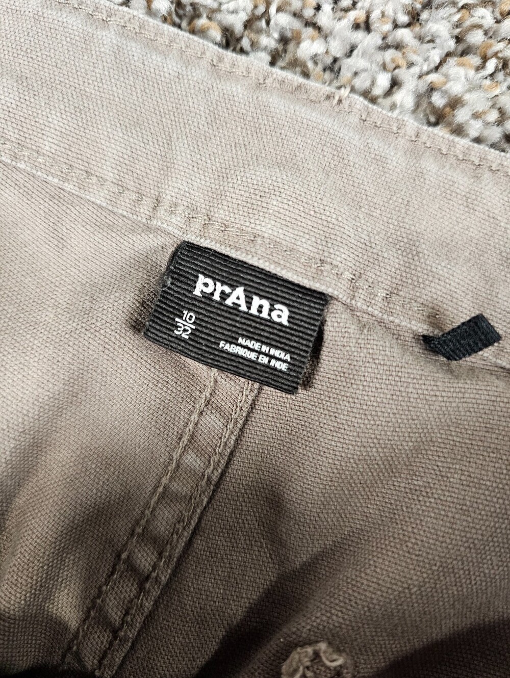 Prana Womens Sz 10 Straight Leg Hiking Outdoors Pants 32" Inseam Beige - Picture 2 of 3